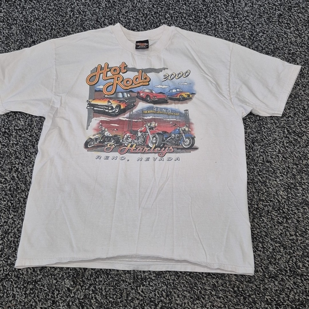 Vintage Mens XL Harley Davidson Hot Rods and Harleys Reno Shirt Y2K USA